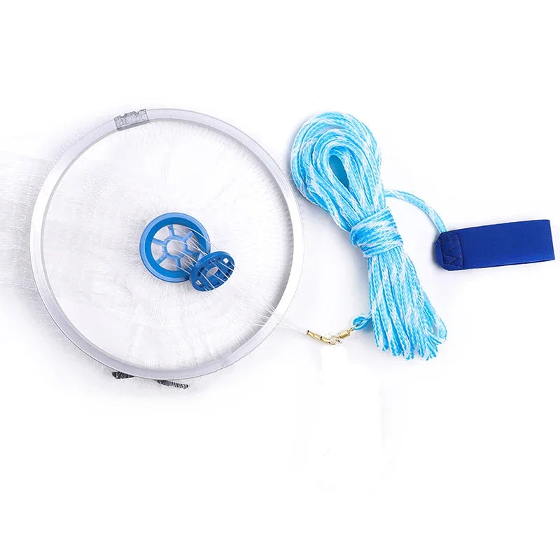 Lawaia Hand Cast Fishing Net Aluminum Ring Monofilament Landing Throw network Iron Pendant American Style Fishing Equipment