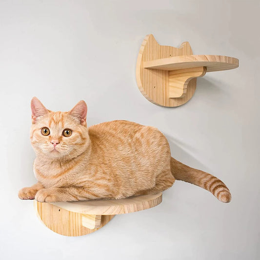 Cat Wall Climbing Shelf Steps Ladder Scratching Post Scratcher Bed Hiding House for Cats Tree Tower Pet Furniture Accessories - Play Paws Toys