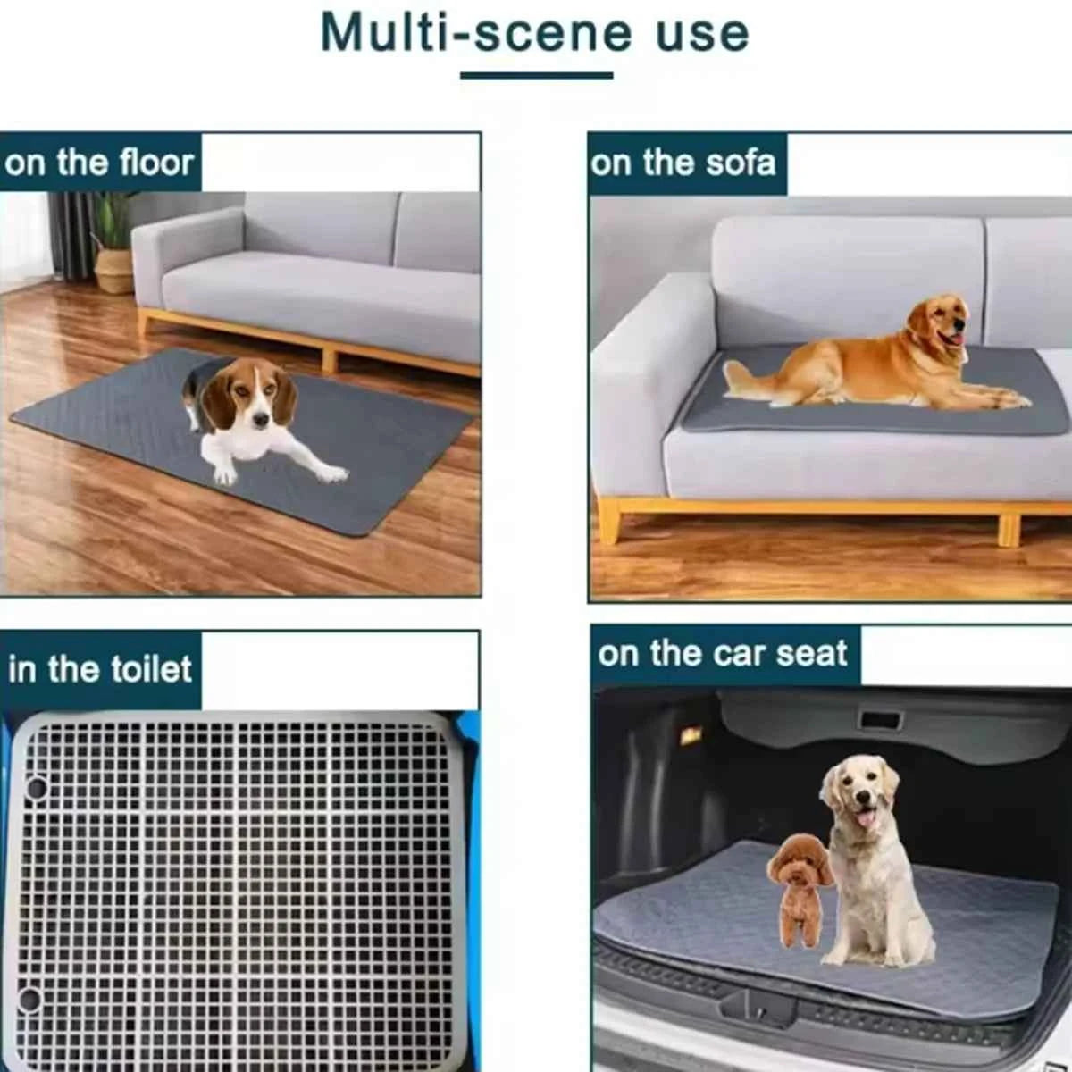 Dog Pee Pad Reusable Washable Dog Urine Mat Car Seat Floor Sofa Waterproof Absorbent Puppy Cat Training Diaper Mat Pet Supplies
