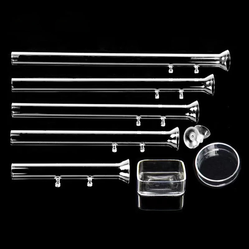 Glass Aquarium Feeder Tube Dish Transparent Fish Tank Shrimp Snail Food Feeder Bowl Aquarium Feeding Accessories Shrimp Feeding