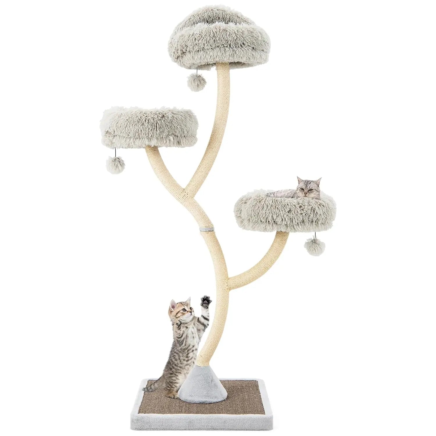 70" Tall Multi-Level Cat Tree Tower Scratching Posts Board 3 Perches Dangling Balls Indoor Large Cats 20 lbs+, Custom
