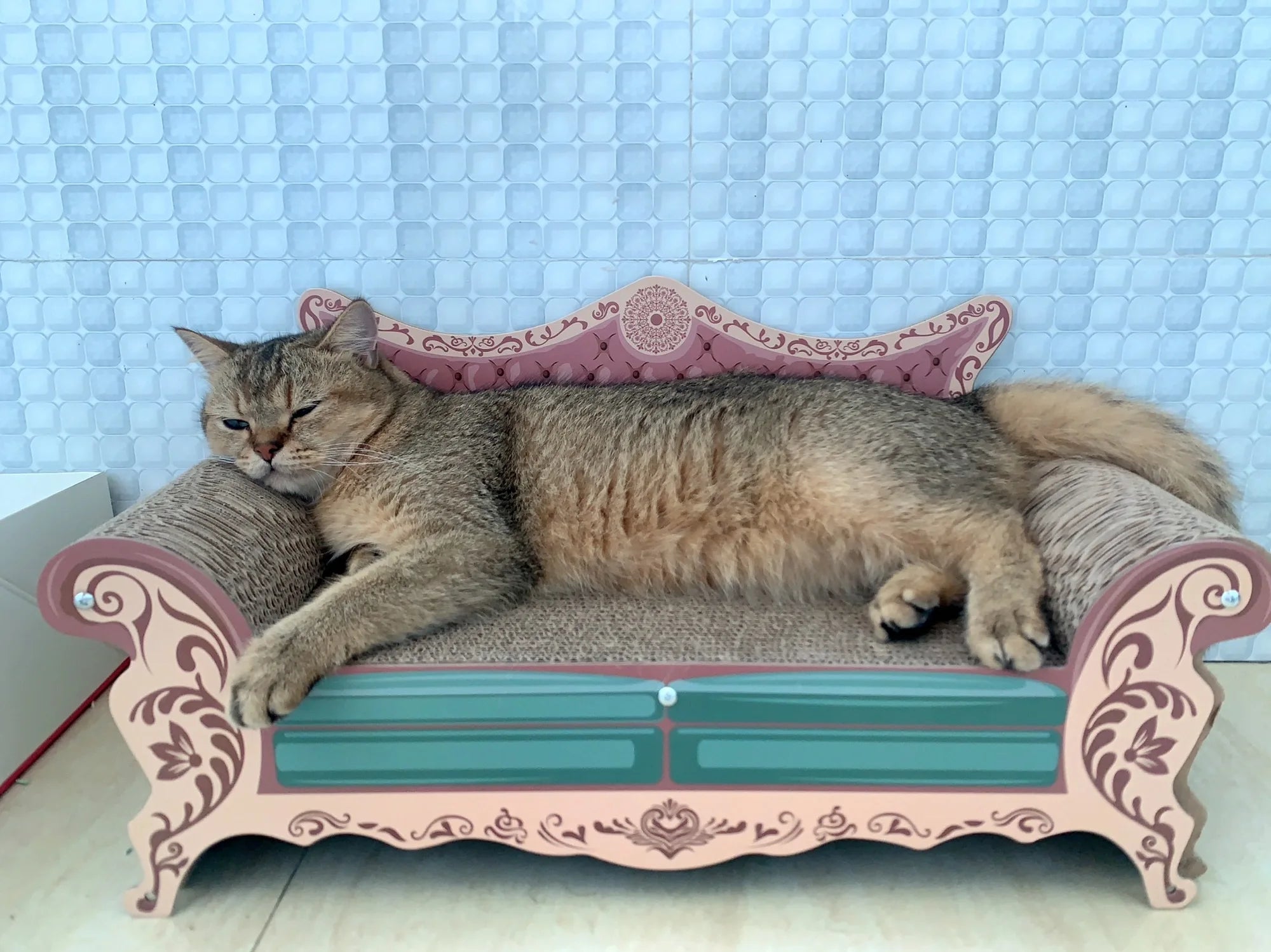 Cat scratch board, cat nest sofa, cat bed integrated, L-shaped vertical, wear-resistant, non shedding, irregular circular, large - Play Paws Toys