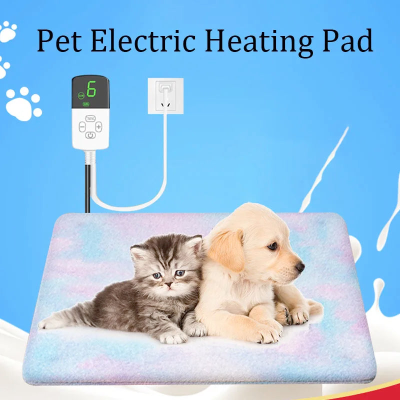 Waterproof Pet Heating Pad Electric Blanket Dog Cat Winter Warmer Pad Adjustable Temperature Dog Mattress US/UK/EU - Play Paws Toys
