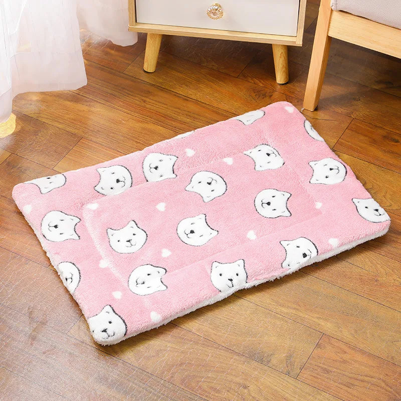 Thickened Comfortable Warm Small Cat Sleeping Cushion Skin-friendly Cute Winter Medium Dog Sofa Mat for Puppy Bed Accessories - Play Paws Toys