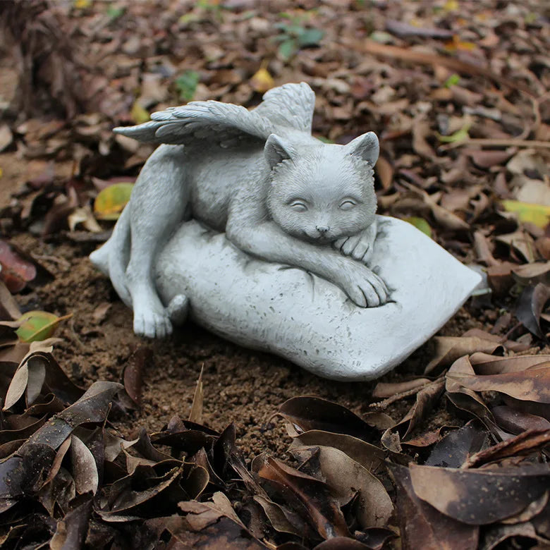 Wholesale Resin Pet Memorial Angel Cat Dog Stone Style Grave Marker Factory Direct