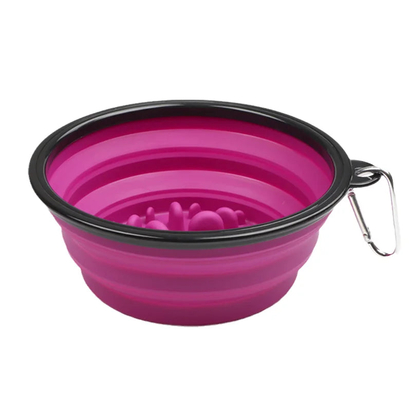 350 1000ml Travel Foldable Pet Dog Bowl for Small Large Dogs Slow Puppy Big Dog Food Bowls Portable Pet Feeder comedero perro