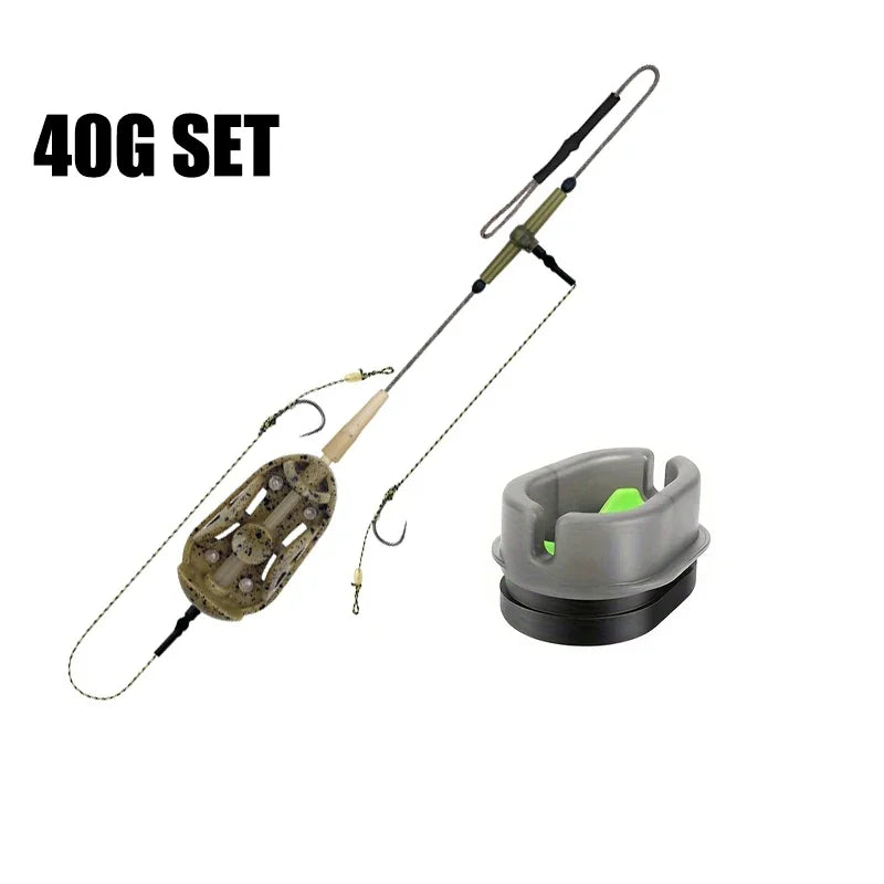 Pre-tied Carp Fishing Hair Rigs，Method Feeder with Double Hooks