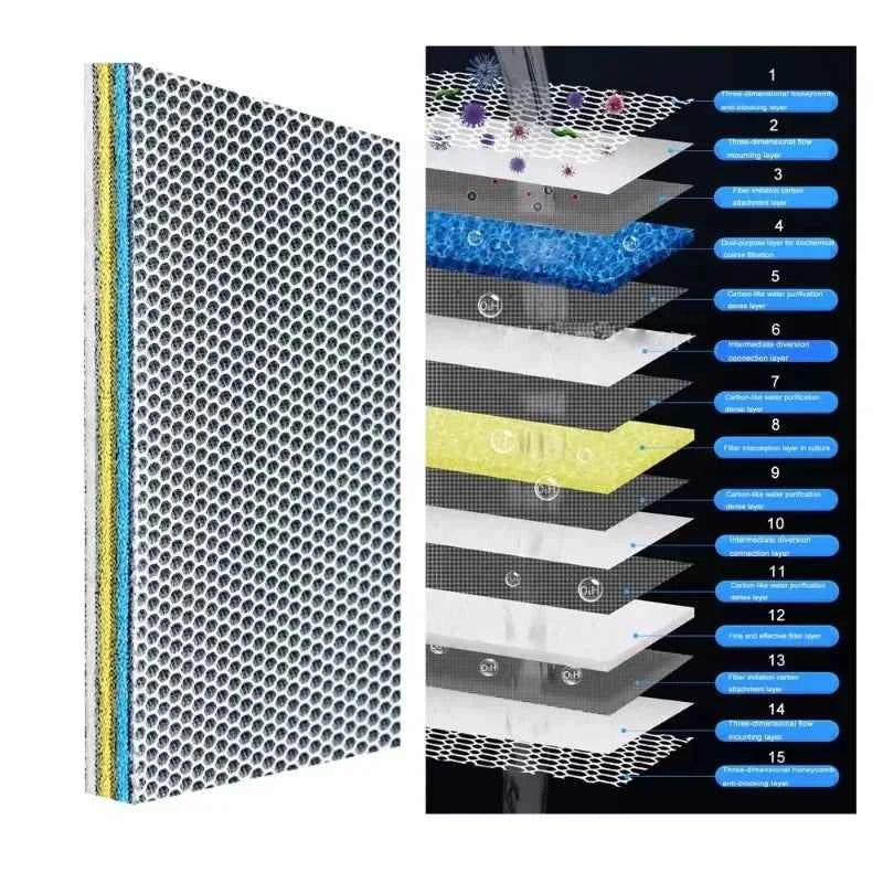 NEW 15D/9D Aquarium Sponges Filter Media Fish Tank  Filter Pad No Glue Foam Bio Cotton Pond Aquarium Accessories Protein Skimmer
