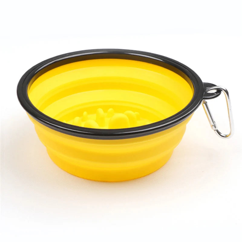 350 1000ml Travel Foldable Pet Dog Bowl for Small Large Dogs Slow Puppy Big Dog Food Bowls Portable Pet Feeder comedero perro