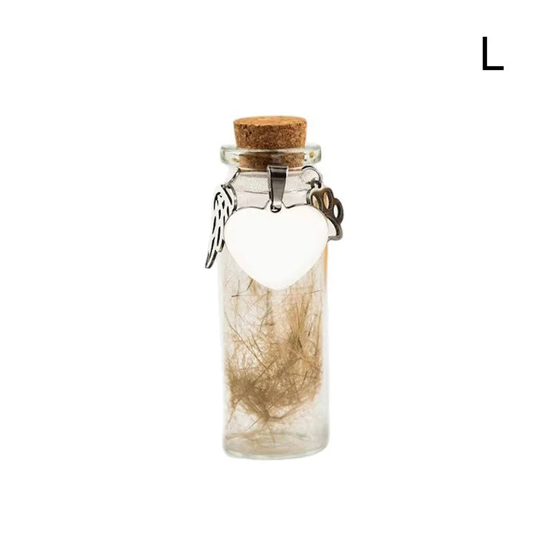 Pet Memorial Bottle For Pet Hair Dogs Cats Fur Keepsake Bottle Storage With 3 Silver Accessories Pet Memorial Urn Container