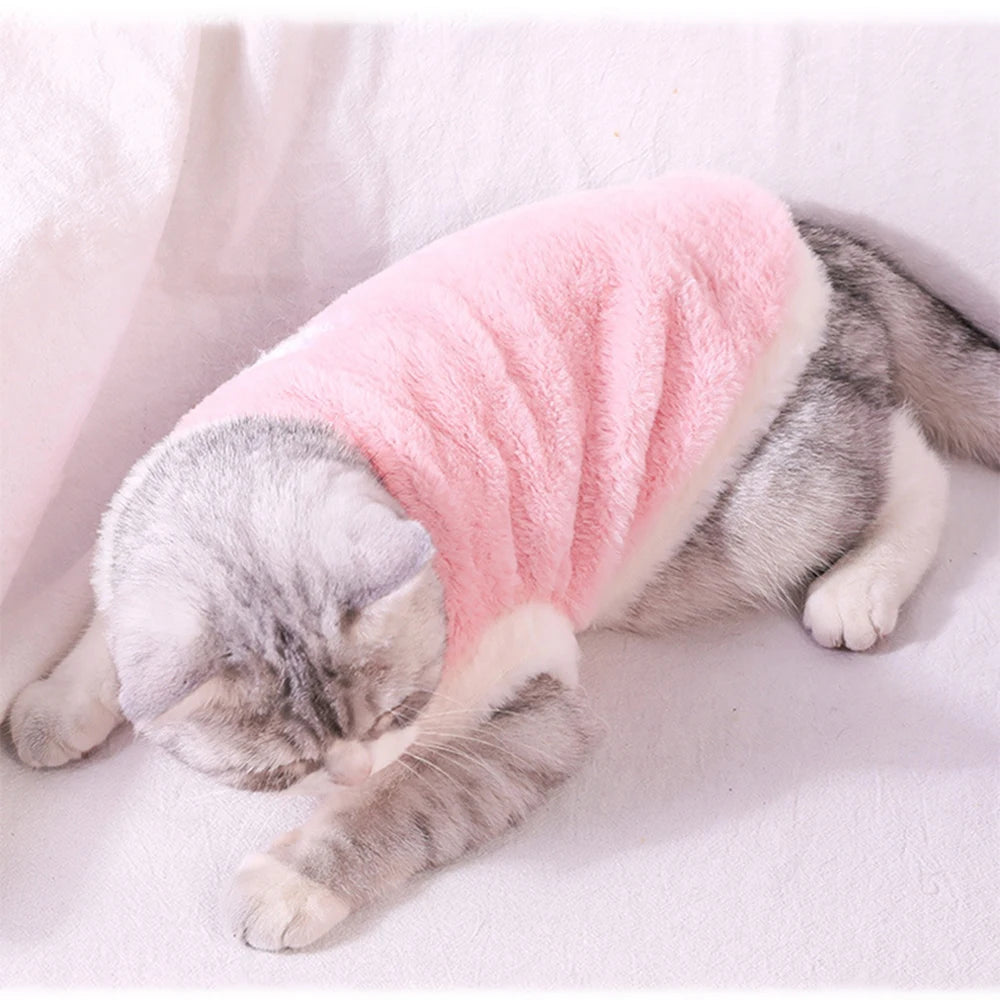 Soft Cat Clothes For Small Medium Dog Cats Pets Warm Kittens Clothes for Winter Kitten Small Kitten Stuff Clothing Vests - Play Paws Toys
