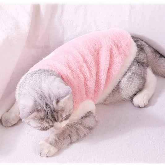 Soft Cat Clothes For Small Medium Dog Cats Pets Warm Kittens Clothes for Winter Kitten Small Kitten Stuff Clothing Vests - Play Paws Toys