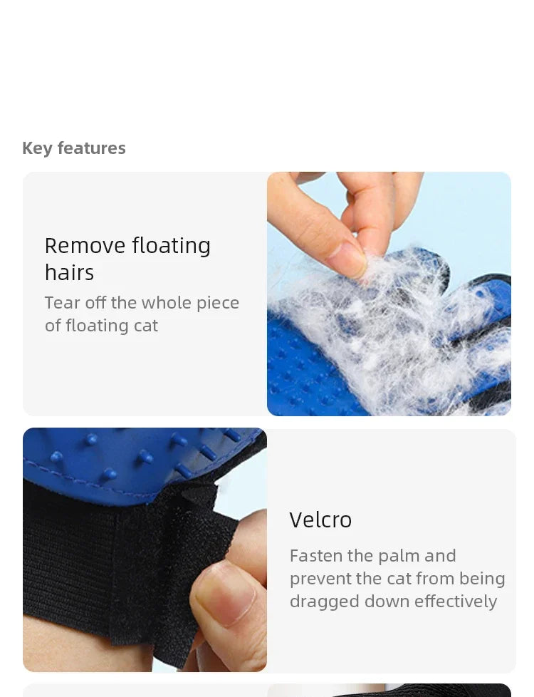 Pet Hair Removal Gloves Comb for Dog Grooming Cats and Dog Massage Bathing Cleaning and Beauty Products Gloves to Bathe Dog Home
