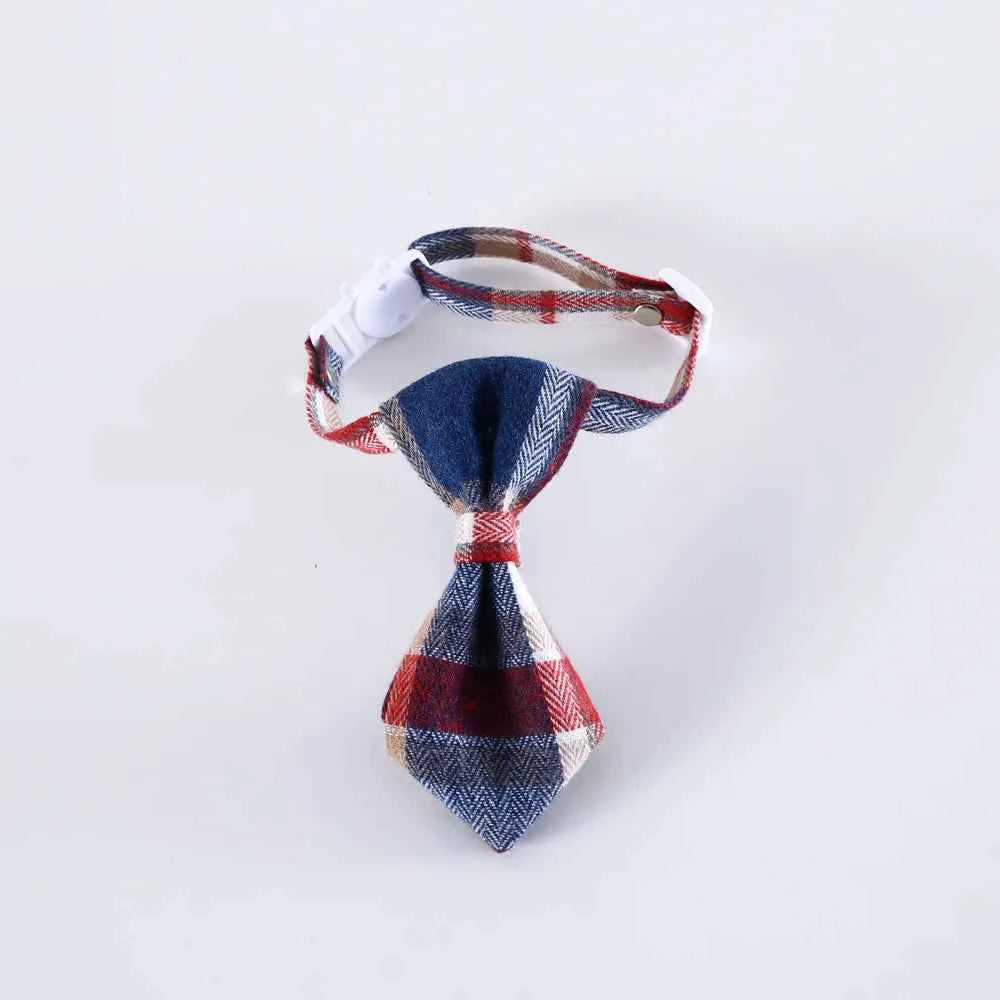 Pet Accessories for Dogs Cats Bowtie British Style Puppy Plaid Tie Breakaway Bowknot Collar for Small Dog Cat Gentleman Costume