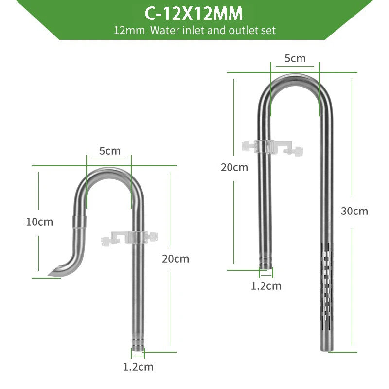 ZRDR Fish tank filter tube filter Aquarium external 304 stainless steel inlet and outlet Oil removal film filter accessories