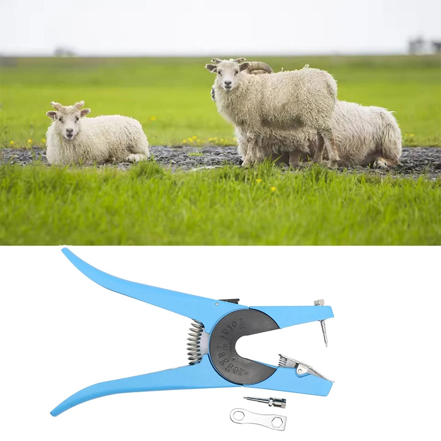 Livestock Ear Tag Plier, Animal Ear Tag Install Tool Applicator Puncher Tagger for Livestock Pigs Sheep Goats Cattles Cows