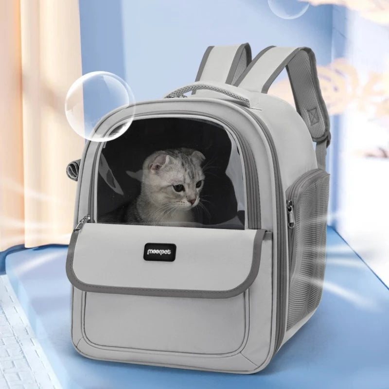 Large Capacity Breathable Mesh Portable Foldable Pet Carrier Backpack for Dog and Cat Outdoor Travel Camping Hiking Supplies - Play Paws Toys