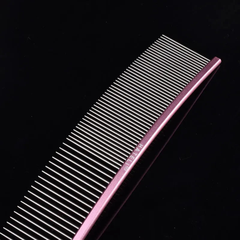 Pet Pink Comb Cat Dog Professional Stainless Steel Grooming Comb Dense Sparse Teeth Dog Cat Cleaning Brush Hair Reemoval Comb