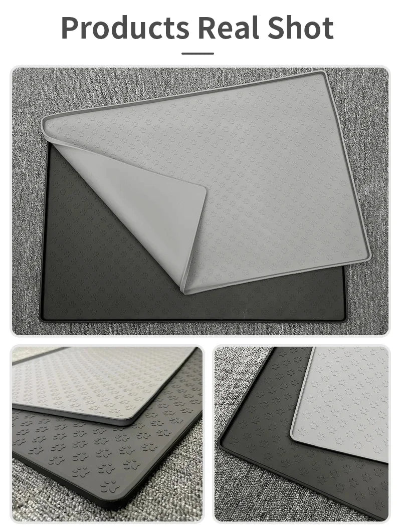 Pet Placemat Cat Dog Drinking Feeding Placemat Feeder Mats Cat Feed Mat Dog Food bowl Mat Silicone Waterproof Pet Bowl Pad - Play Paws Toys