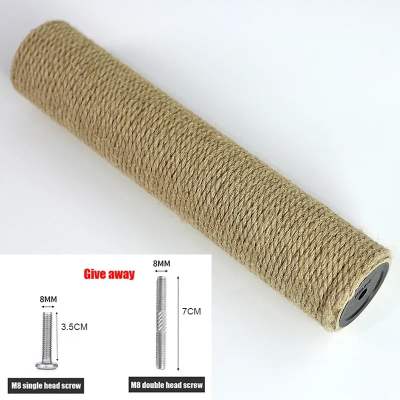 Cat Scratching Post Replacement Sisal Tree Refill Pole with M8 Screw Sisal Scratch Post Replacement Parts and Extension Post
