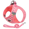 Checked Harness Small Medium-Sized Dog Cat Reflective Breathable Dog Lead Teddy Step In Bichon Pet Walking Harness Leash Rope