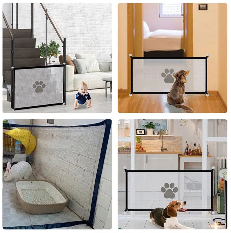 Pet Barrier Fences Portable Folding Breathable Mesh Cat and Dog Safety Fences Pet Supplies to Ensure Pet Safety - Play Paws Toys