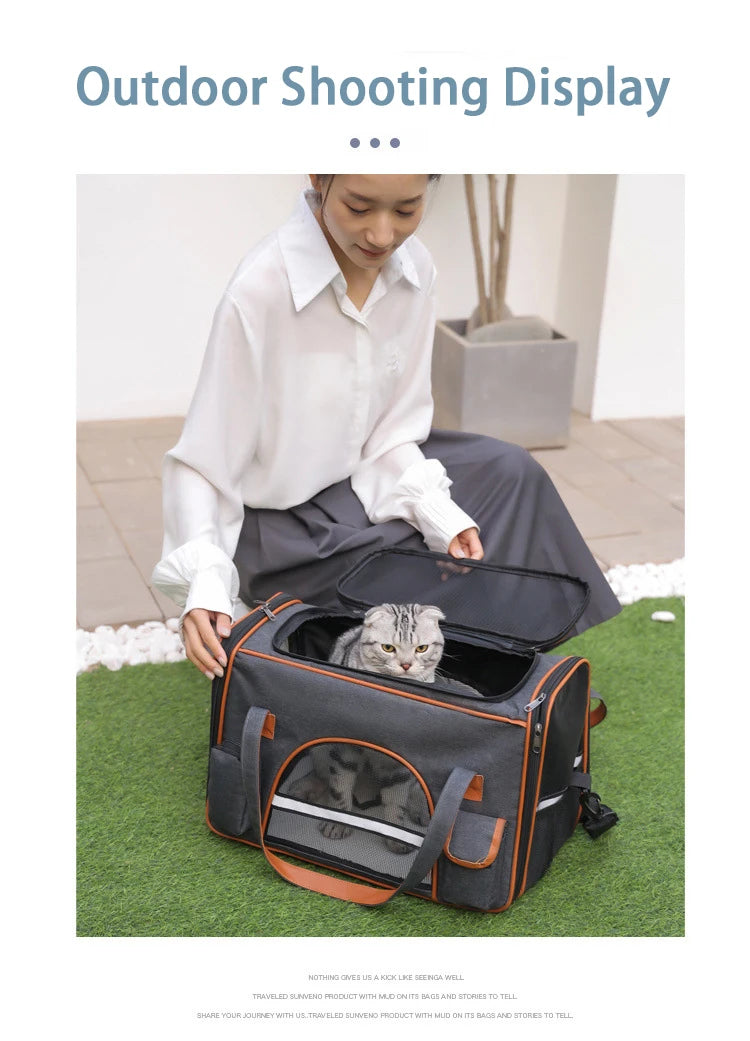 Dog Pet Carrier Bag Anti-Collapse Design Multiple Storage Pockets Cat Travel Handbag for Medium Cats, Puppy, Rabbits and Other S - Play Paws Toys