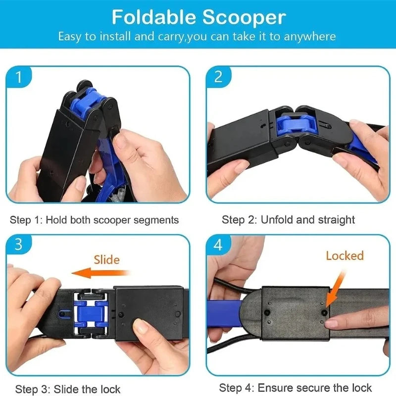 Dog Poop Grabber Pooper Scooper Long Handle Large Folding Design Fecal Shovel Picker Fecal Collector Cleaning Tool Pet Suppl Dog
