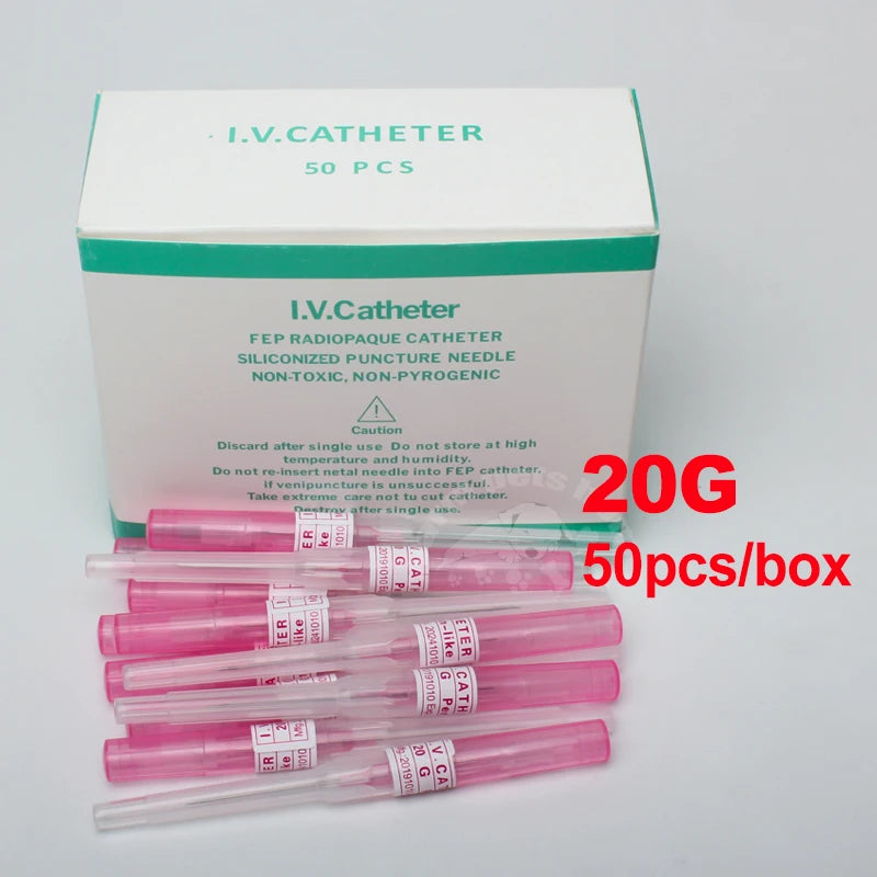 50pcs IV Cannula Pen Type Intravenous Injection Catheter 20G 22G 24G 26G Veterinary Suppliers