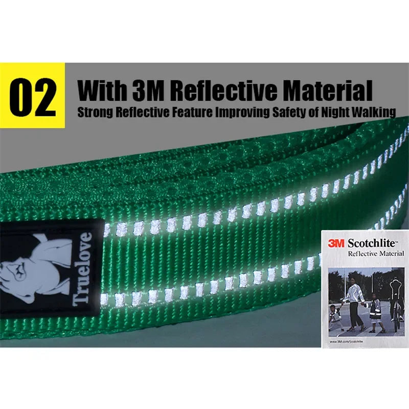 Truelove Pet Dog Leash Reflective Nylon Webbing Zinc Alloy Hook Suitable For Small And Large Dogs 110/200CM Length Products