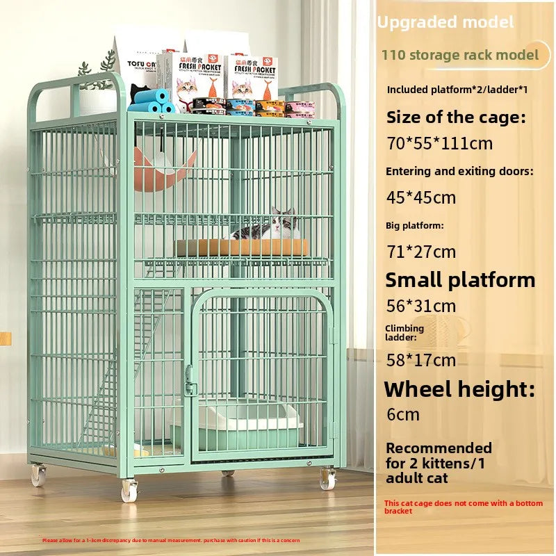 Large Metal Cat Cage with Wheels Multi-Level Pet Playpen Indoor Cat Kennel with Platforms and Ramps for Kittens and Adult Cats - Play Paws Toys