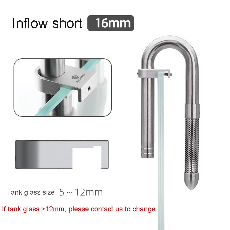 AQUAPRO Mini Skimmer Stainless Steel Inlet Outlet Pipes Inflow Outflow Shrimp Water Filter Aquarium Fish Tanks Accessories