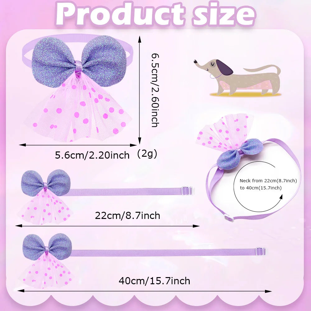 100PCS Spring Dog Bow Tie Cute Lace Dog Grooming Small Dog Cat Bowties Neckties Dogs Pets Grooming Accessories For Small Dogs