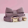 Cat Supplies Velvet Cat Collar Personalized Cat Collar with Name Plate Bell Bow tie Custom Engrave Collars for Cat