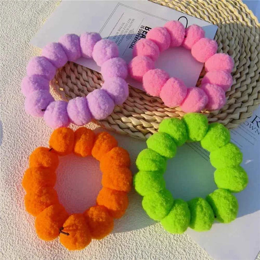 New Soft 3cm Plush Ball Handmade Pet Dog Collar Cartoon Solid Color Cat Necklace Decoration Poodle Samoyed Bichon Accessories