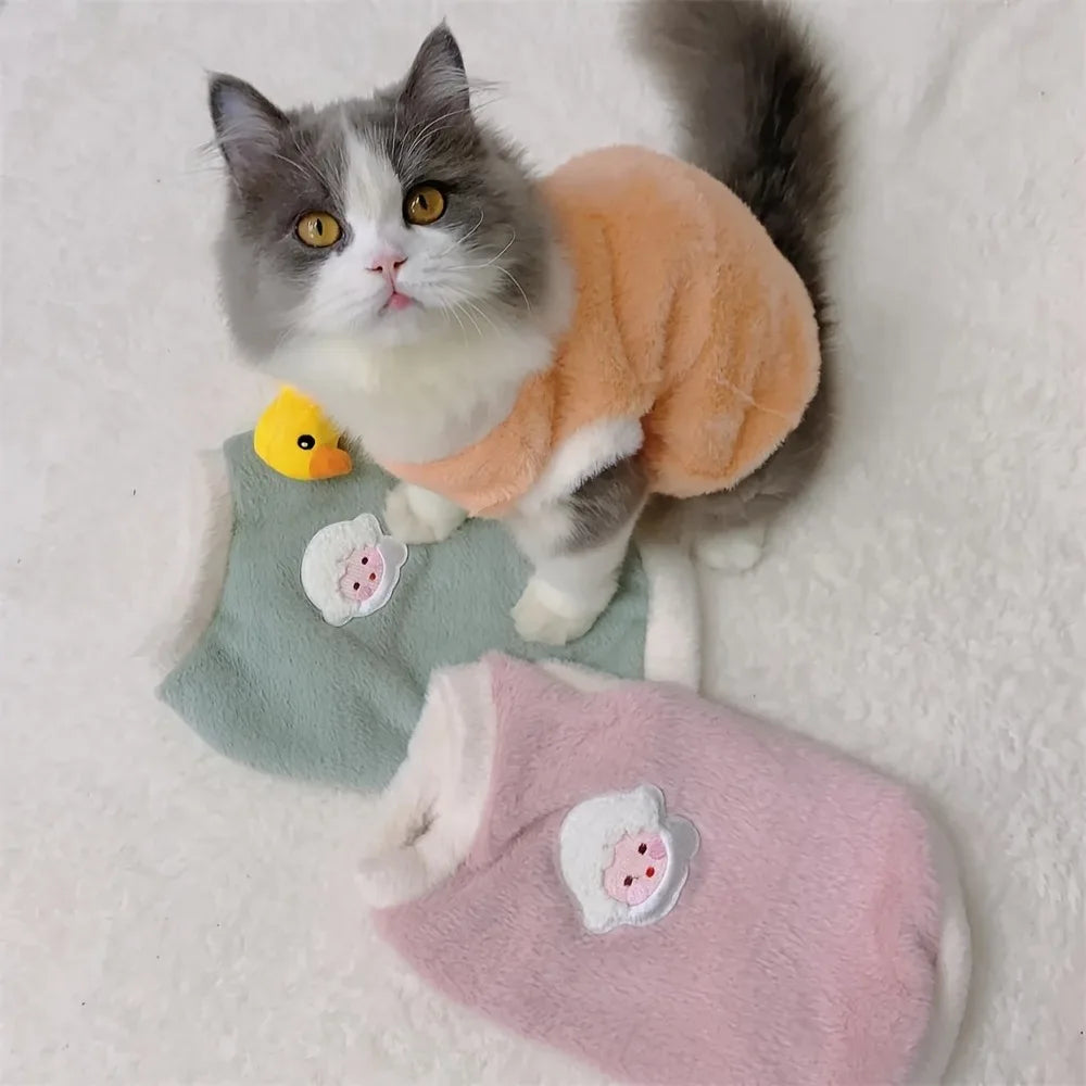 Cats Accessories Pets Warm Kittens Clothes for Winter Kitten Small Kitten Stuff Apparels Cooling Clothing Dog´s Sweater Vests - Play Paws Toys