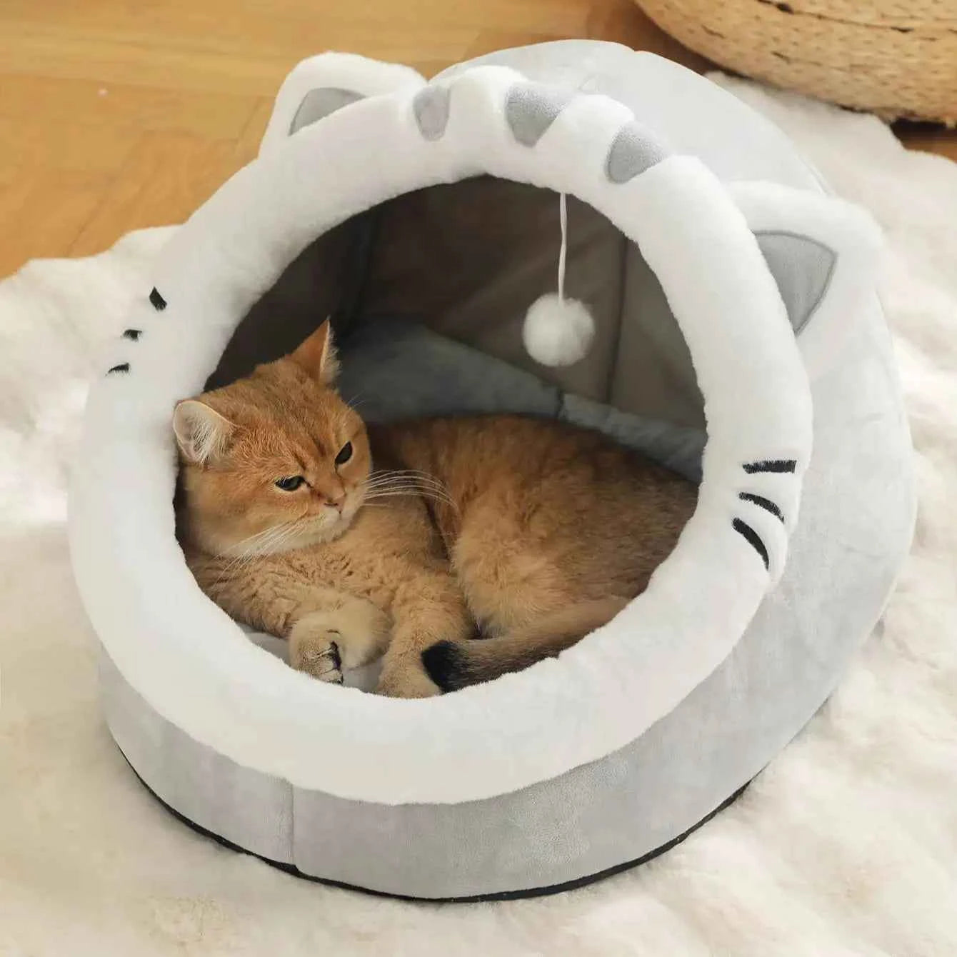 Four Season Universal Cat Bed Cat House Soft And Comfortable Pet Bed Puppy Sleeping Bag Pet Supplies Tent Habitats Basket House