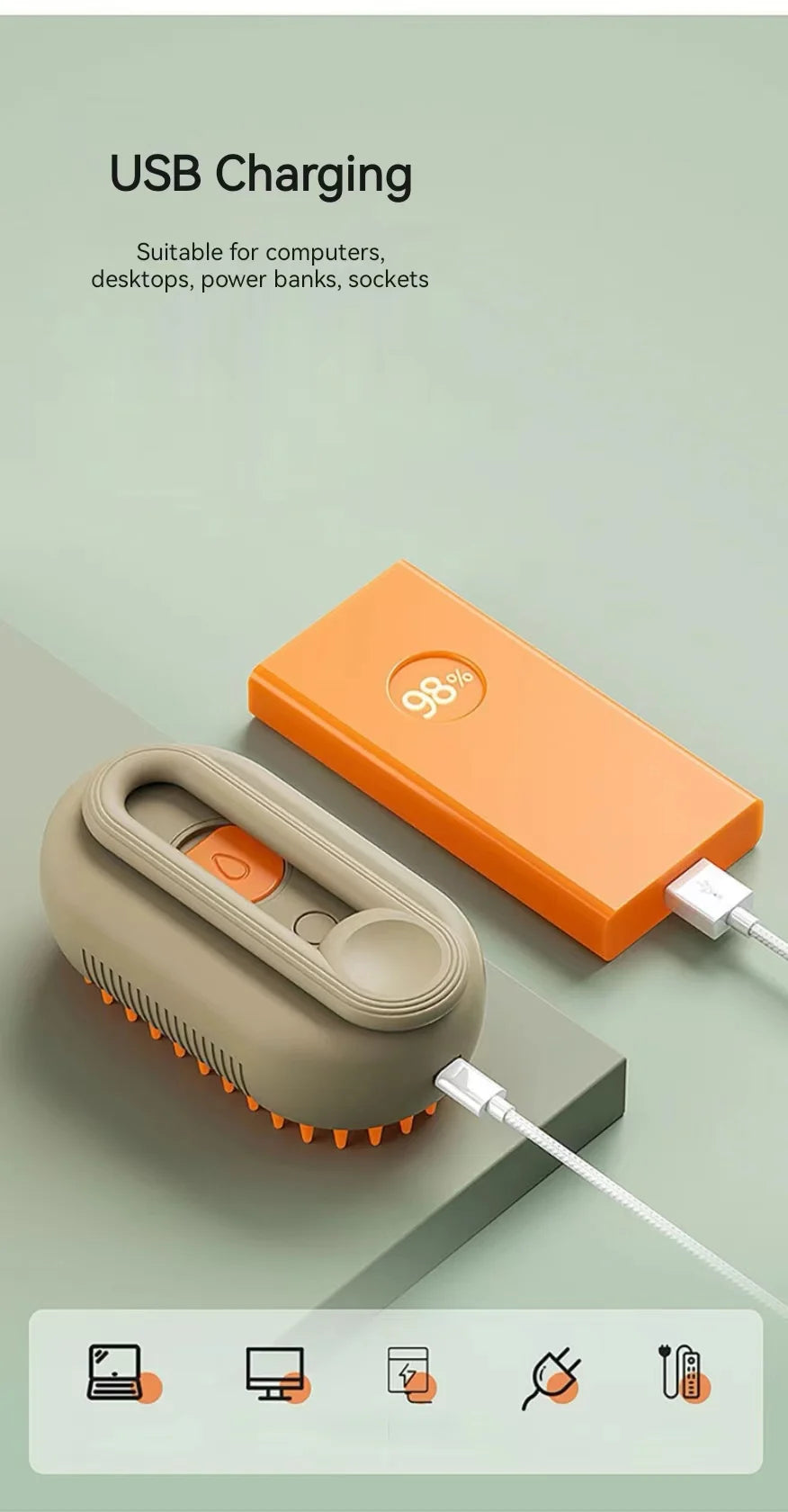 Electric 3-in-1 Pet Hair Brush - Steam Spray Massage Hair Removal Comb for Dogs And Cats Anti-Flying Hair Cleaning Brush