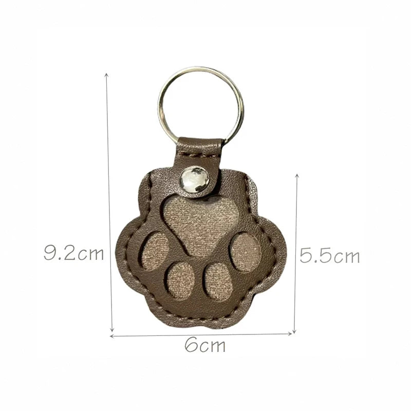 Memorial Leather Pet Hair Storage Bag Cat Paw Keychain Kitten Souvenir Fur Container Pendant Portable Handmade Key Accessories
