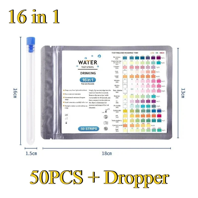 Aquarium Test Strips Freshwater pH Water Quality Test Kit for Fish Tank Ammonia Nitrite Nitrate Testing Swimming Pool