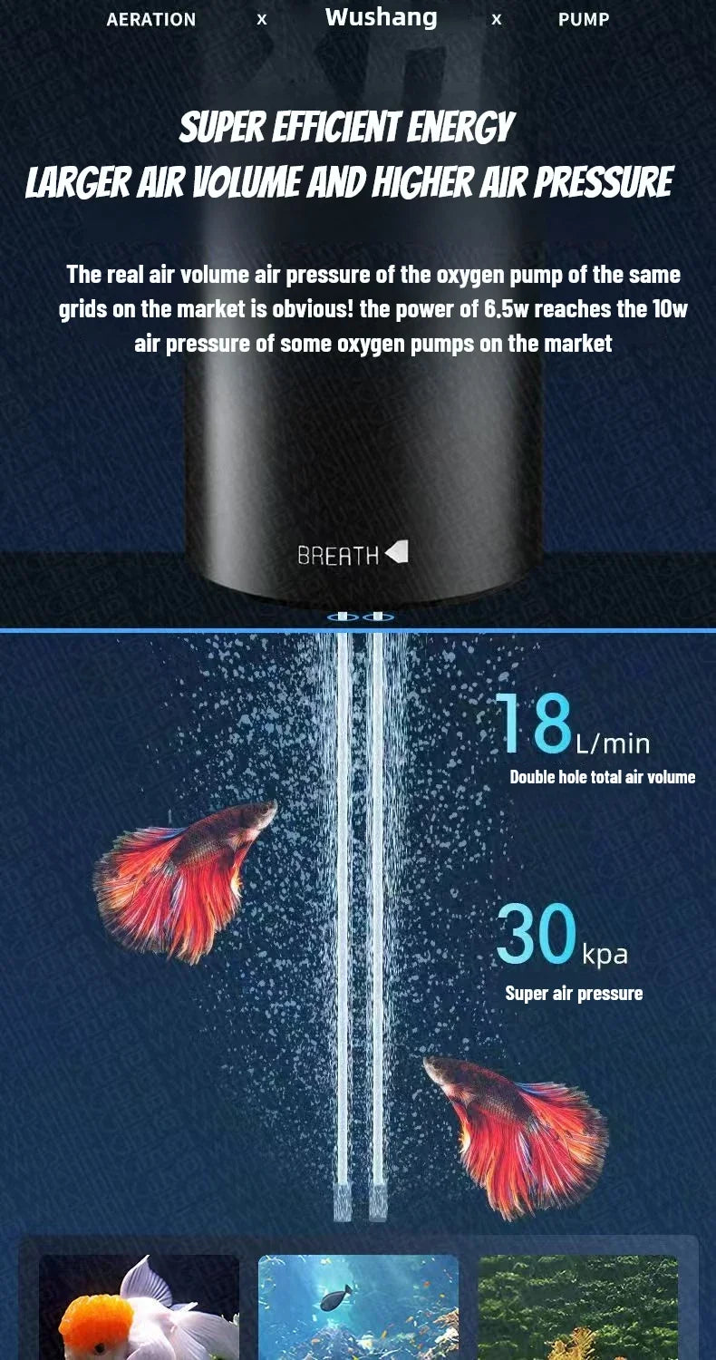 5W USB Rechargeable Oxygen Pump for Outdoor Fishing/Aquarium, Portable Aerator with 48H Runtime for Night Fishing