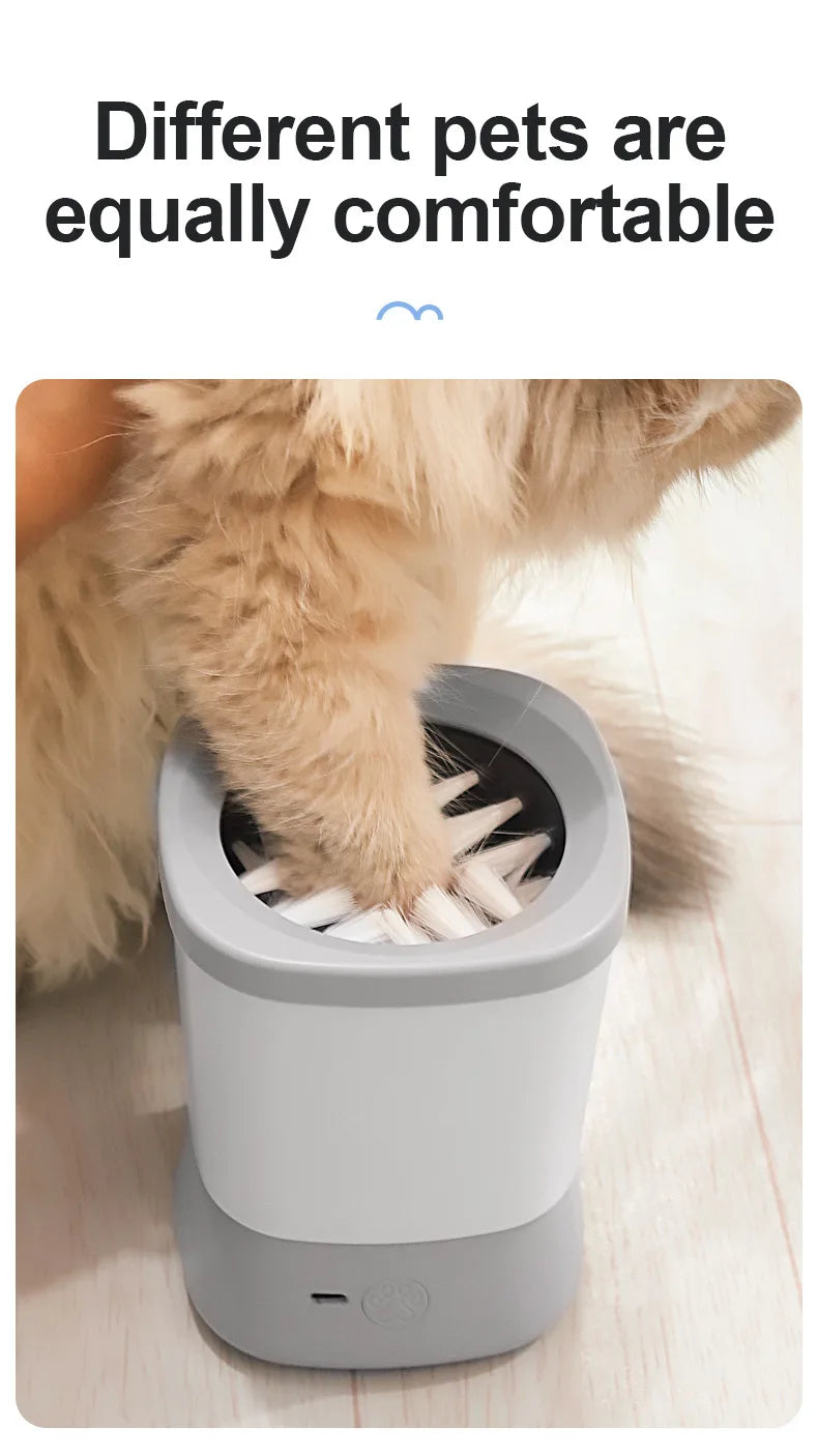 Automatic Pet Foot Washer Removable Electric Plastic Paw Cleaner Soft and Dense Bristles for Cleaning Cat Dog Paw Cleaner