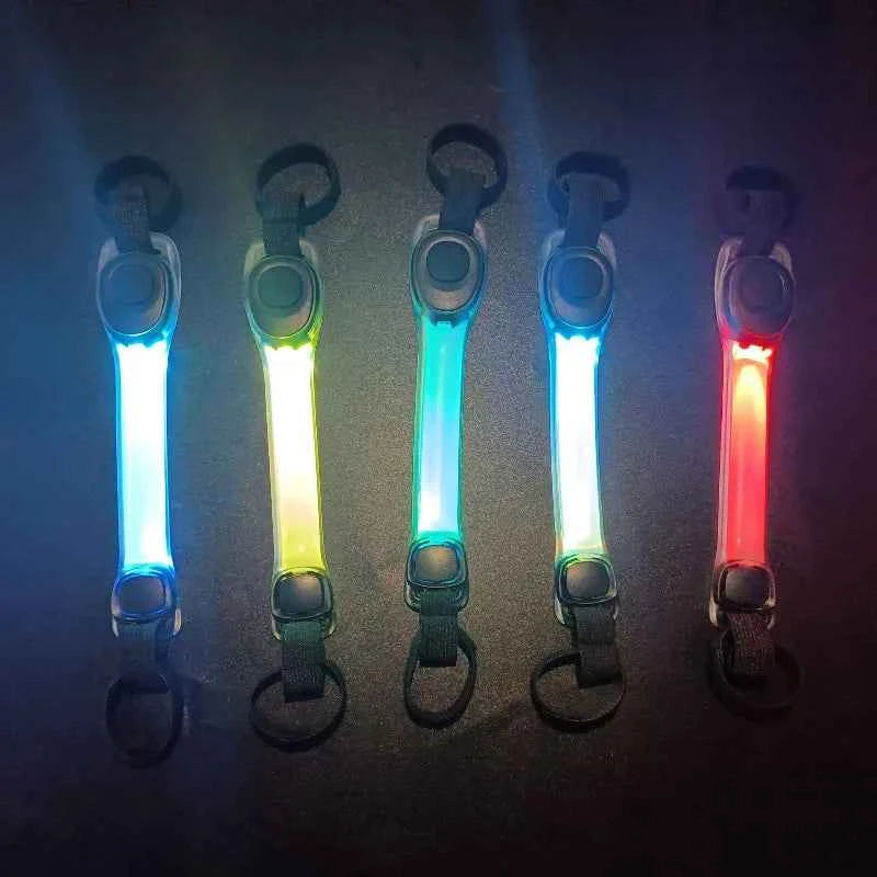 Water Resistant Dog Safety Collar with Multi Color Pendants and LED Light Strip for Night Visibility and Outdoor Use