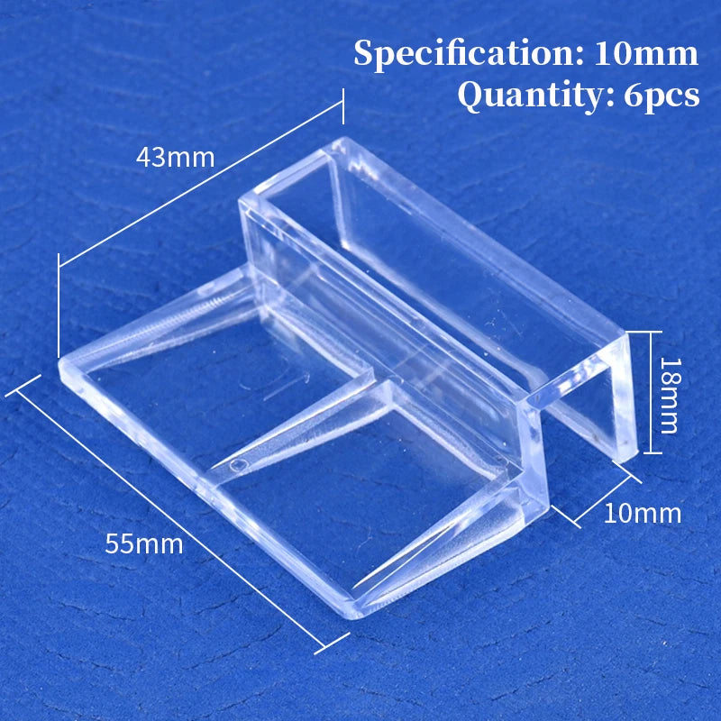 5/6/8/10/12mm Aquarium Acrylic Clips Glass Cover Support Holders Transparent Fish Tank Cover Plate Bracket Aquarium Accessories