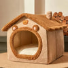 Winter Folding Pet House Kennels for Small to Medium Dogs And Cats Beds Maternity Puppy Baskets Soft Cozy Warm Shelter Mat Pet