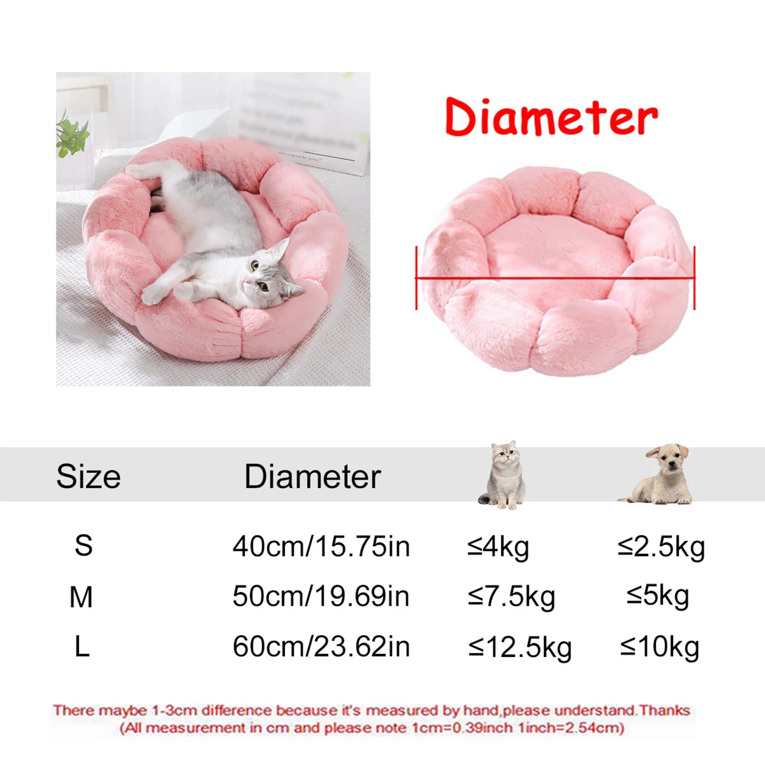 Round Large Dog Bed Winter Warm Plush Dog Bed for Medium Dog House Sleeping Dog Kennel Removable Small Cat Sofa Accessories