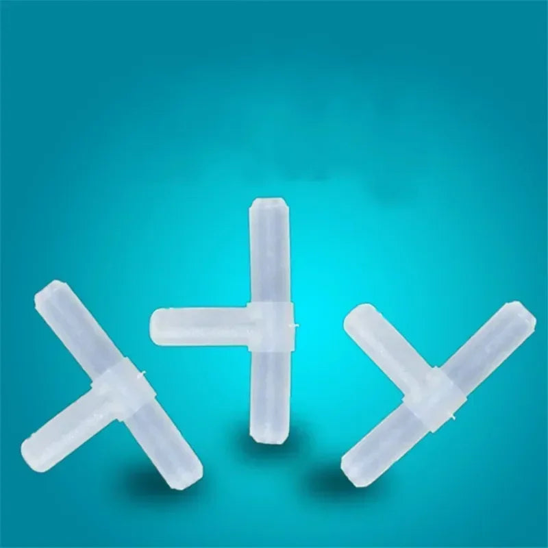 10PCS 4mm Plastic Tee's "T" 3-Way Fish Tank Acuarios Aquarium Air Pump Line Tubing Joints Connectors Air Pump Accessories