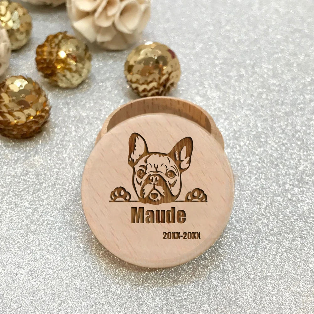Paw Printing Pet Memorial Box Custom Name Personalized Wooden Cat Dog Tooth Hair Storage Boxes Pet Supplies Commemorative Gifts