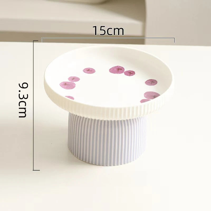 Elevated Ceramic Cat Bowl Non-Slip Pet Food DishHeavy Base for Flat-Face Cats/Dogs, Neck Protection, Anti-Spill, Easy Clean