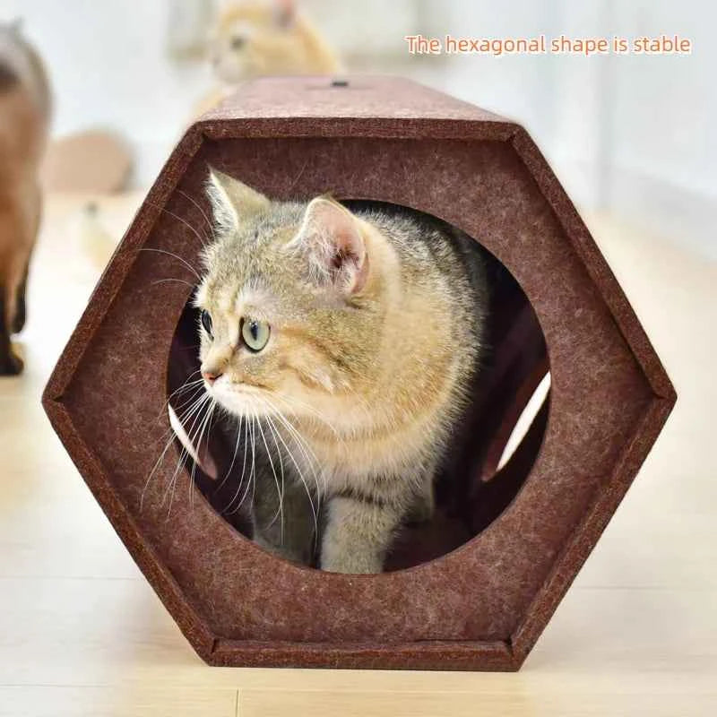 Foldable Pet Cat Tunnel Tube Toy Four Seasons Wall Corner Play Tunnel Indoor Interactive Game Toy for Cats Kitten Small Pets